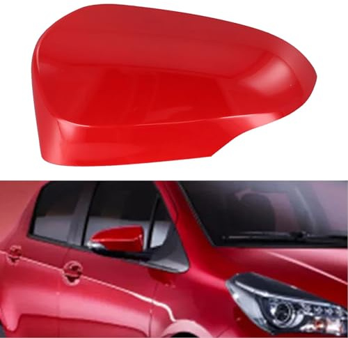 VRTYVEYBB Para Toyota Yaris 2012-2019 - Cubierta de espejo lateral izquierdo, conjunto de carcasa de cubierta roja