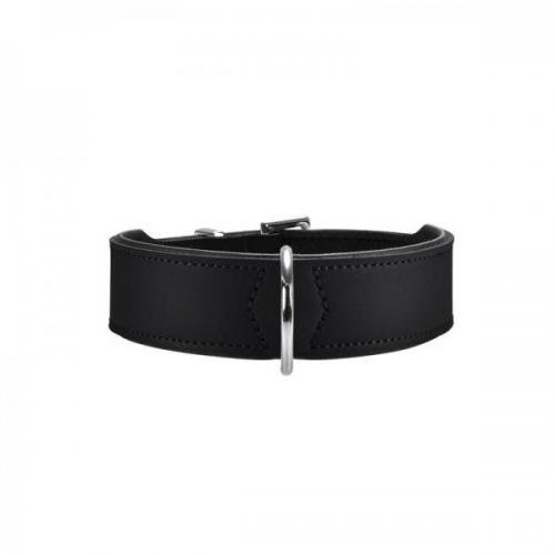 Mühlan Zoobedarf Hunter Halsband Basic 50 Nickel, Hals 35-43 cm schwarz, Hundhalsbänder, Erziehungshalsband