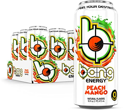 Bang Energy Peach Mango, Sugar-Free Energy Drink, 16-Ounce