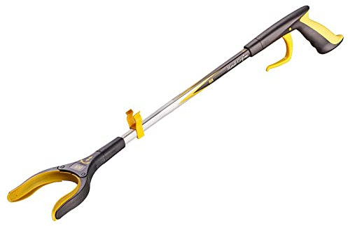 Helping Hand Company Handi-Grip PRO Reacher Grabber 32” / 84 cm. Long Handled Grabbing Aid Stick for Elderly, Disabled, or Anyone Struggling When Bending and Reaching. Rotating Head Grabber Tool