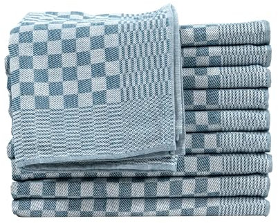 Müskaan 10er Set Geschirrtücher 50x70cm, 100% Baumwolle, Petrol – 210 g/m², Küchenhandtücher, Grubentücher zum Putzen, Fusselfrei Geschirrhandtücher, Küchentücher saugstark, Geschirrtuch Blau