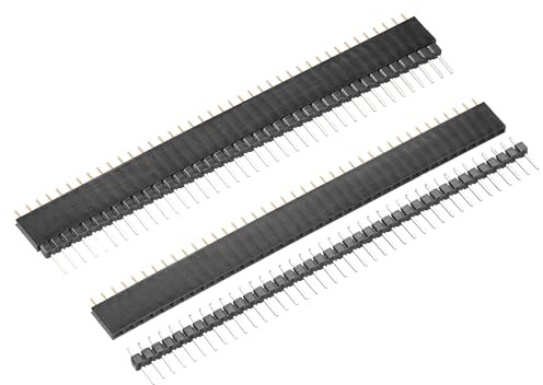 sourcing map 10 Paar Stecker und Buchse Pin Kopfball 40 Pin PCB Stiftleiste | Gerader einreihiger zerbrechlicher Kopfball Verbinder, 2.54mm