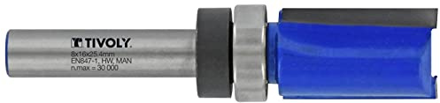 TIVOLY - 1 Pattern Flush Trim Router Bits - Bottom Bearing Pattern - Carbide Blade Diamond Sharpened - 5/16 - 8mm Shank