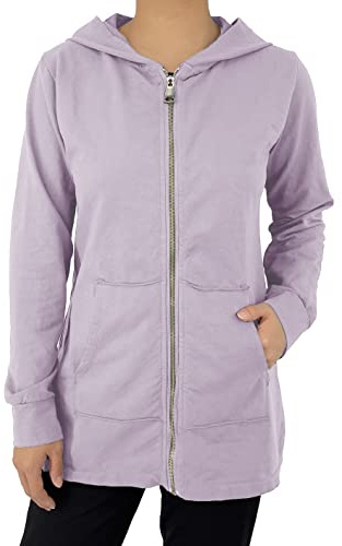 JOPHY & CO. Felpa Donna Lungo con Cappuccio, Cerniera e Tasche (cod. 9047) (3XL, Lilla)