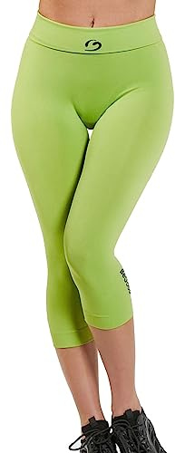 BeGood - Legging Capri Slim Donna Colori Vivaci. Snellente per Sport o Tempo Libero. in Tessuto Tecnico Drenante e Idratante