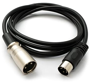 System-S Câble audio 150 cm XLR 3 broches vers fiche DIN 5 broches Noir