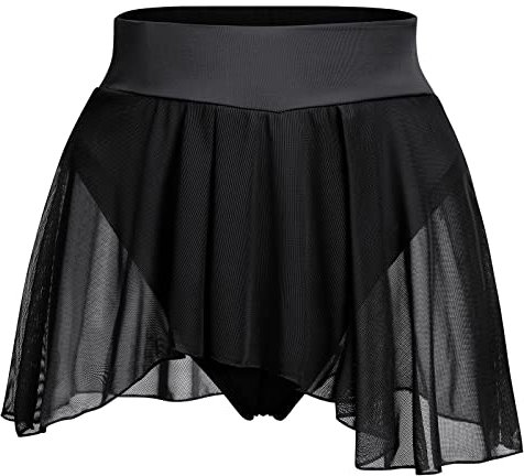 ODASDO Costume da Pole Dance da Donna, Pantaloncini Rave, Mutandine con Volant, Gonna a Rete, Pantaloni Caldi, Abbigliamento da Discoteca, Nero, M