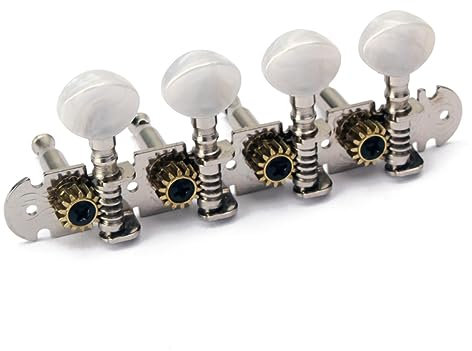 ifundom Chevilles D'accordage Pour Guitare Électrique Lot De 4, Mécaniques De Guitare En Métal Argenté Tête Blanche Nacrée, Clés D'accordage Robustes Et Solide Pour Remplacement Et Réparation