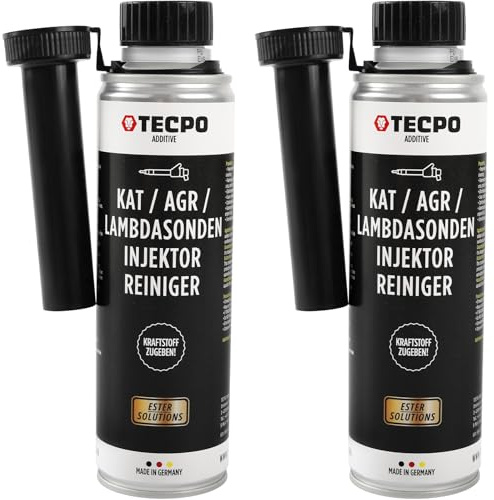 TECPO Benzinadditiv AGR Ventil Reiniger 2X 300ml Motorsystemreiniger Katalysator Lambdasonde Drosselklappe Injektor Additiv
