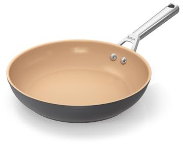 Ninja Extended Life CW90024DE - Padella antiaderente in ceramica (senza PFA, PFOA, piombo o cadmio), adatta per induzione, manico in acciaio inox, adatta per forno fino a 285°C, terracotta e grigio,