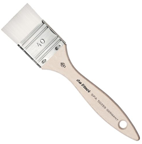 da Vinci, SPA Maskenpinsel, Gr. 40, Kunstfaser, für Gesichtsmasken & Enzympeelings, schneller & deckender Auftrag, hygienisch, Gesichtspinsel Handmade in Germany | Kräftige weiße Kunstfasern - für Masken und Enzympeelings – hygienisch, leicht zu reinigen und angenehm auf der Haut.