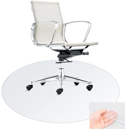 Runde, Durchsichtige Stuhlmatte Für Harte Böden Stuhlmatte Aus Transparentem Pvc-teppich Bürostuhl Schreibtischunterlage Rutschfeste Bodenschutzmatten Für Heim Einfach(Size:140cm/55.1in,Color:Löschen)