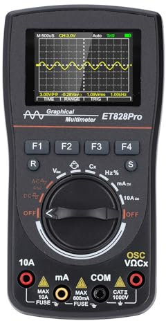 Digital Oscilloscope Multimeter, 2 in 1 Handheld Automotive Oscilloscope Multimeter for AC DC Voltage Current Test with 10MHz Bandwidth, 50Msps Sampling Rate