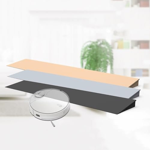 Generisch rutschfeste Schwellenrampe 2-5 Hoch, Tragbare Rollstuhlrampe Kunststoff Türschwellenrampe für Kehrroboter, Leichte Bordsteinrampe Den Innen-Und Außenbereich(Black,Rise high 2.5cm(1))
