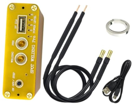 perfk Soldador por puntos portátil, 5 engranajes, accesorios de herramientas manuales ajustables, equipo de Metal de alto rendimiento, máquina soldadora por, Oro