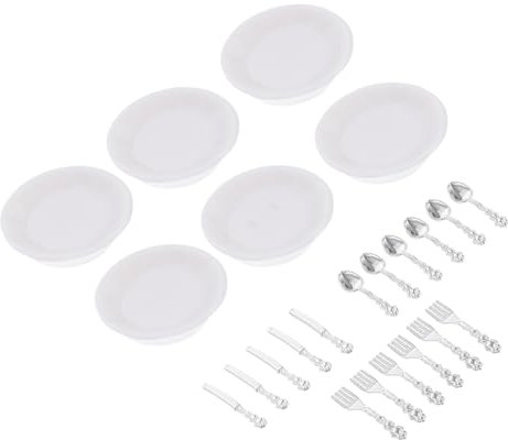 JUMPLAWN 6 Sets Miniatur Besteck Set Puppe Geschirr Mini Hause Dekorative Ornamente