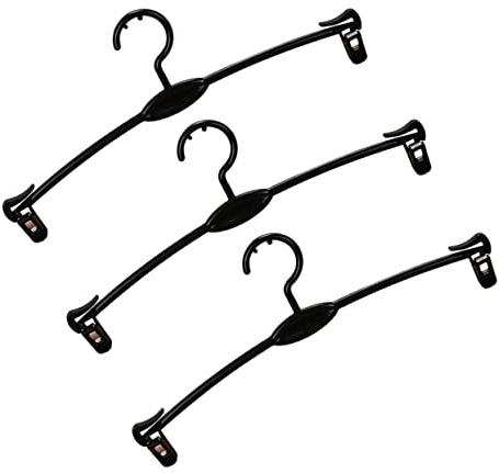 PRETYZOOM 15pcs Black Plastic Underwear Hangers Clips Practical Support Rack for Drying Lingerie Panties and Cloth Diapers for Home and Shop Use