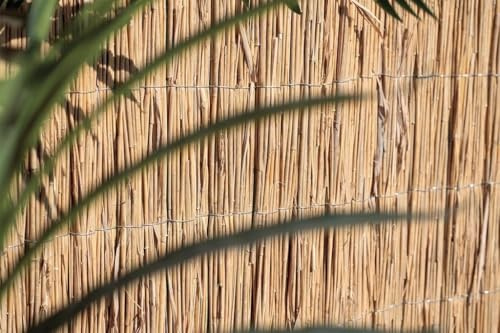 Mugar- Valla de Bambú Natural para Ocultación y Decoración- Privacidad Máxima. Ocultación Total- Bambú en Rollos para Jardín (1x5 metros)