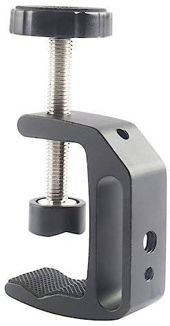 DIYEAH Pince C Ajustable Aluminium pour Fixation de Caméra DSLR sur Trépied et Support de Lumière Accessoire Photo Pratique et Antidérapant