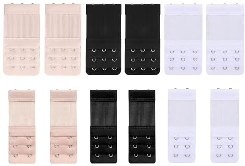 ShiJiuYou 12PCS Elastic Bra Extenders 2/3 Hooks for Comfort