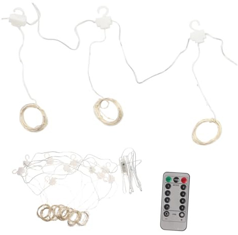 GALPADA LED Copper Curtain String Lights with Modes USB Powered Remote Control White Warm Bedroom Party Festival Decoration for Home Wedding Christmas Patio Garden