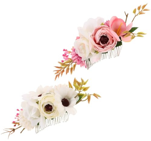 LIFKOME 2 piezas Peinetas para Cabello con Diseño Floral Accesorios Nupciales para Mujer Ligeras y Cómodas para Bodas Damas de Honor y Sesiones Fotográficas de