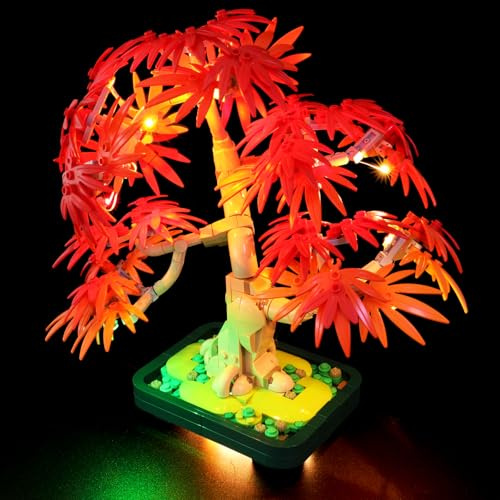 LED Light Kit Compatible with Lego 10348 Japanese Red Maple Bonsai Tree - Premium Lighting Set for Botanical Collection Model, USB/Battery Powered (Lights Only, No Lego Model)