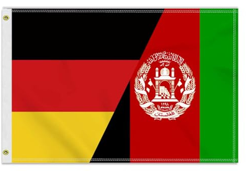 mittlere Größe 60×90 CM Afghanistan Deutsch Flagge, 2×3FT Medium 150D afghanischen banner,Strapazierfähige Doube-Seitendruck Dekor Messingösen Medium Afghanistan