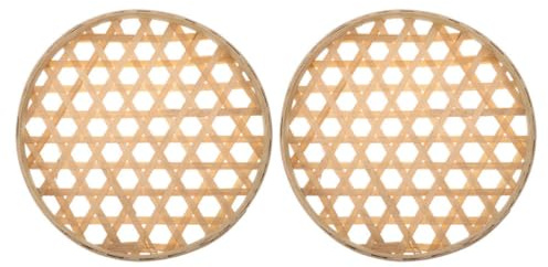 jojofuny Bambou Passoire 2pcs Panier Tressé pour Cuisine Pièces Multi-usages Stockage Alimentaire et Tamisage
