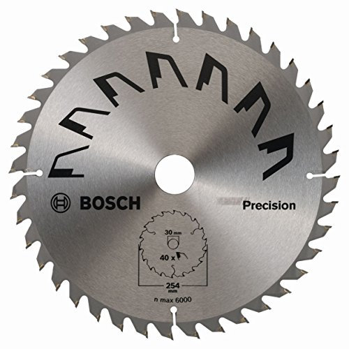 Bosch 1x Kreissägeblatt Precison (Sägeblatt für Holz, Ø 254 x 2.5/1.8 x 30 mm, 40 Zähne, ATB, Zubehör Kreissäge)