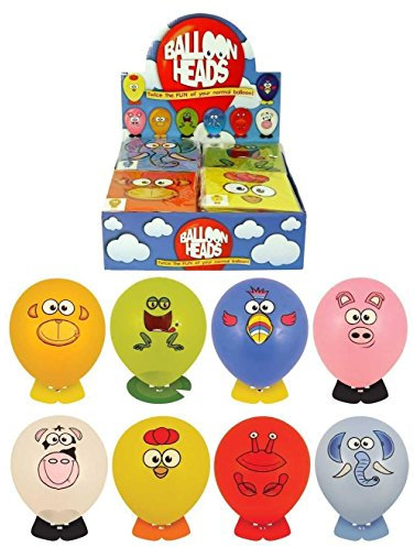 Henbrandt Party Balloons Balloon animal funny face heads with stickers and animal feet party bag filler pack of 8
