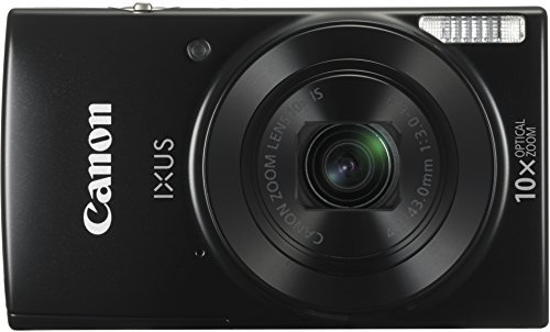 Canon IXUS 180 Digitalkamera (20 MP, 10 x Opt. Zoom, 4 x dig. Zoom, 6,8cm (2,7 Zoll) LCD Display, WLAN, Bildstabilisator) schwarz
