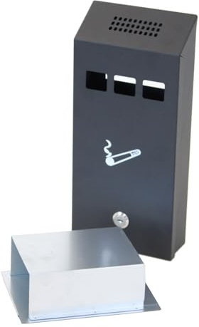 Oypla Slim Wall Mounted Outdoor Pub Ashtray Ash Tray Cigarette Steel Bin