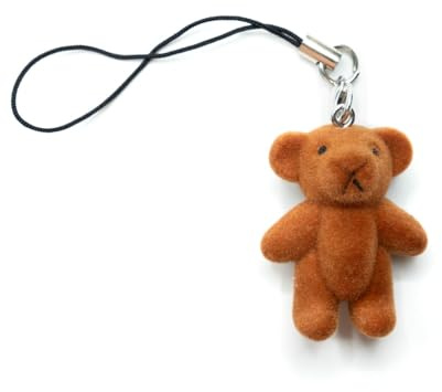 Miniblings Teddy Teddybär Flock Handyanhänger Handyschmuck Hellbraun | Aus eigener Herstellung in Berlin, mit Bärchen, ein kleines Detail mit Wirkung