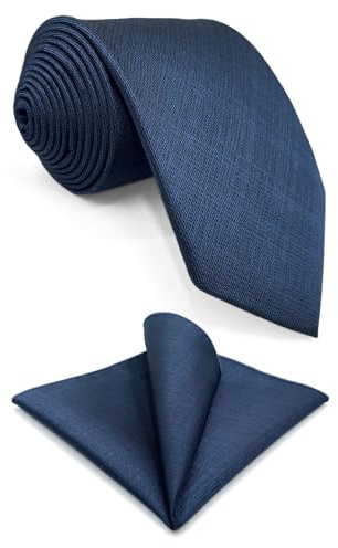S&W SHLAX&WING Geschäftsanzug Herren Krawatte Solid Blau Classic Extra Lang XL