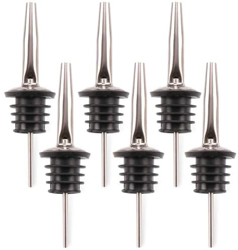 H&S Boquilla Antigoteo para Aceite y Licor - 6uds - Dosificador para Botella de Chupitos - Pico Vertedor para Servir sin Derramar - Color Plata, Rosa y Oro