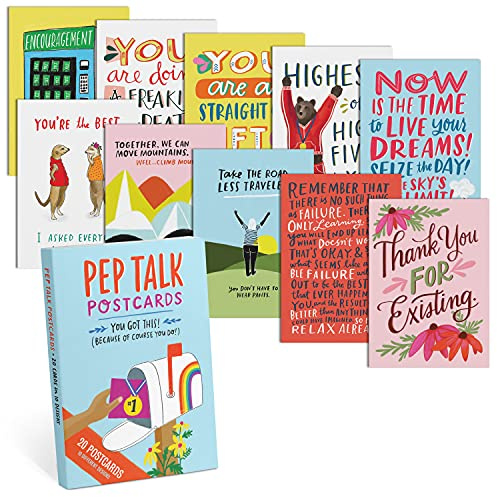 Emily McDowell & Friends Pep Talk vykortbok, 20 vykort (2 vardera 10 stilar), 5 x 7 tum