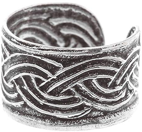 Ohrklemme mit Zopfmuster – Haar- & Dreadlock Schmuck ohne Piercing – Wikinger Style Ear Cuff für Zöpfe – Verstellbar & Unisex 925 Sterlingsilber