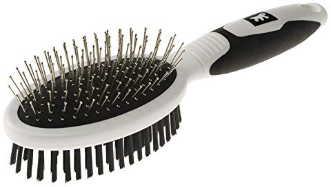 Ferplast Spazzola Combinata Setole-Spilli in Acciaio GRO 5763 PREMIUM, per Cani e Gatti a Pelo Corto Medio e Lungo