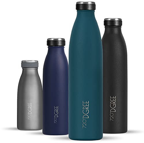 720°DGREE Edelstahl Trinkflasche “milkyBottle” - 750ml - BPA-Frei, Auslaufsicher, Kohlensäure geeignet - Thermosflasche für Sprudel, Sport, Uni, Schule, Fitness, Outdoor, Camping