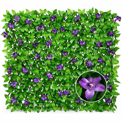 DOEWORKS Expandable Fence Privacy Screen for Balcony Patio Outdoor, 1PC Faux Ivy Fencing Panel for Backdrop Garden Backyard Home Decorations