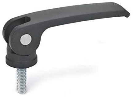 Tenditore eccentrico nero, 101 mm di lunghezza, disco di appoggio rigido, 60 mm vite M10