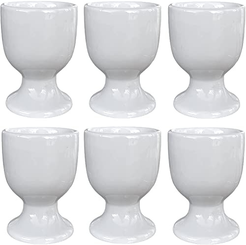 MIK funshopping 6er Set Eierbecher aus Porzellan - ca. 6,5 x 5,5 cm (Weiß)