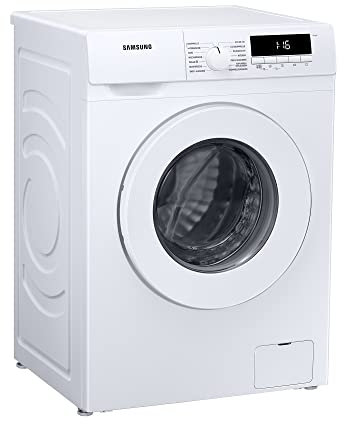 Samsung Waschmaschine WW9FT304PWW/EG, SLIM Platzsparer - Nur 50,5 cm tief, Digital Inverter Motor, Kurz-Programm, Trommelreinigung, LED-Display, 9 kg, Weiß