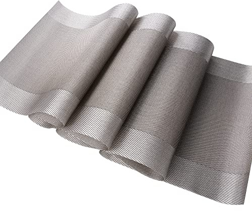 Vagasi Tischläufer Silbergrau Rolle Tischband Modern Leinenoptik Tischdecke für Innen- und Außenbereich, Gartentisch Couchtisch Tischwäsche Tischdeko，190 x 30 cm