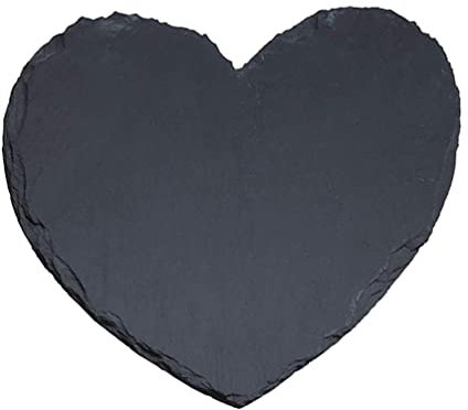 YARNOW Essensteller Schieferplatte Herz Form Servierplatte aus Naturschiefer 25CM Käseplatte Steak Kuchen Platte Servierteller für Sushi Käse Steak Vorspeisen zum Anrichten Dekorieren