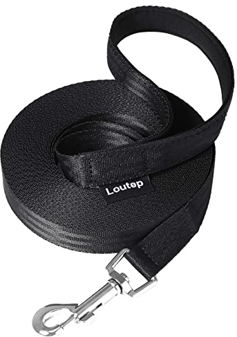 Loutep Training Lead for Dogs 3m 5m 10m 15m 20m 25m 30m Strong Nylon Rope Extra Long Line Dog Lead Leash with Padded Handle for Large Medium Small Puppy Recall Pet Walking Obedience Outdoor Play
