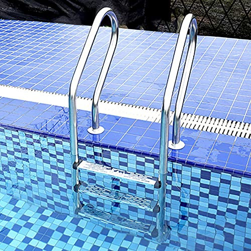KCTOT Poolleiter Edelstahl, Hochwertiges Tragbar 3 Stufen Badeleiter Bootsleiter Schwimmbad Für Pool/Boot, Einstiegsleiter(155x50x18cm)