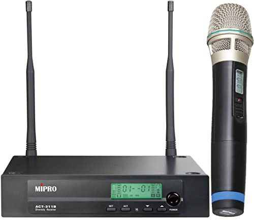 MIPRO ACT-311B UHF ricevitore monocanale + microfono trasmettitore manuale 823-832 MHz