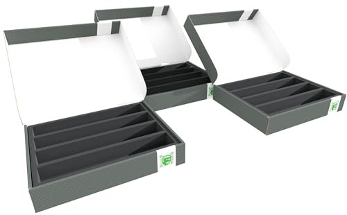 Feldherr Lagerbox FSLB055 für Modelleisenbahn Loks, Wagons und Fahrzeuge - 4 Stege für Spur H0 - liegend, Anzahl:3 Stück